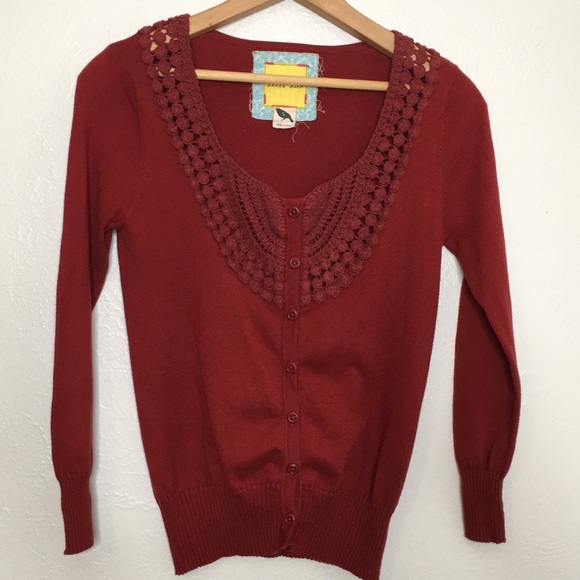 Anthropologie Sweaters - Anthropologie Bella bird crochet detail cardigan S